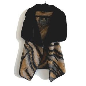 Furious Fur Soft Luxe Cozy Faux Fur Cascading Cape Vest sz S